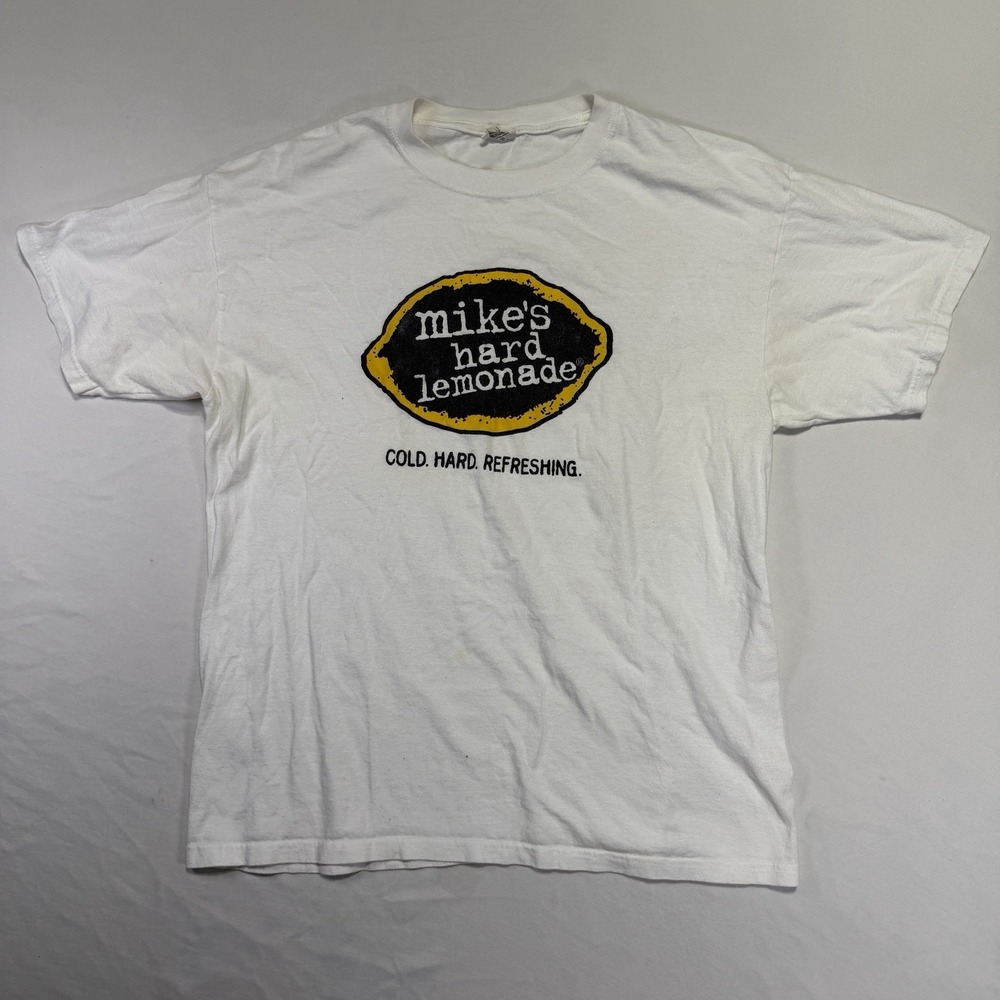 Vintage Mikes Hard Lemonade Promo T Shirt XL Anvil 100% Cotton White 2000s